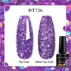 MEET ACROSS 7ml Red Blue Green Metallic Gel Nail Polish Super Bright Mirror Effect Semi Permanent LED UV Gel Nail Art Varnish