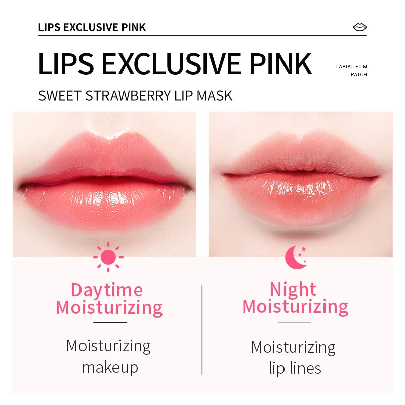 Collagen Lip Mask Strawberry Lip Sleeping Mask Moisturizing Hydrating Lip Balm Nourishing Lip Patches Lip Skin Care Products