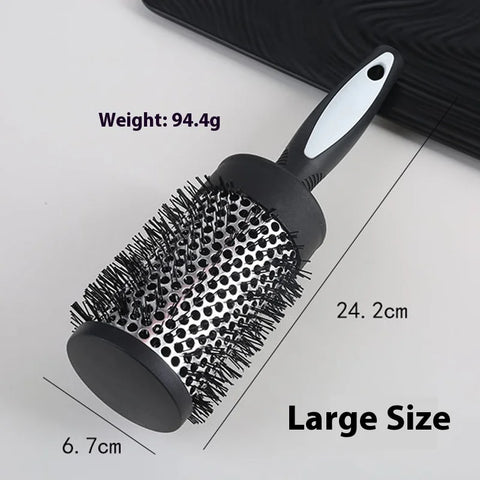 1Pc Curl Nylon Paddle Brush with Aluminum Barrel Rollers Quick Curls Styling Tool Anti Static Salon Results Home Hair Essential