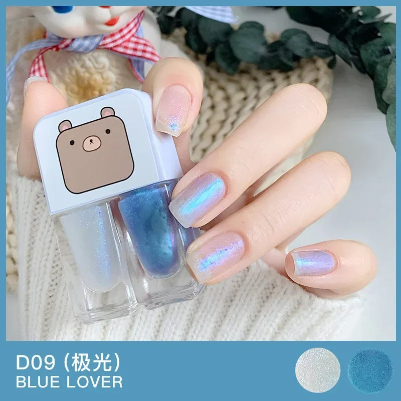 Water-based Nude Icy Women Children Nail Polish Twin Star Set No-bake Quick-drying Odorless Nail Polish Full Set Makeup