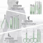 16Pcs Stainless Steel Nail Clippers Cuticle Nippers Set Portable Travel Case Household Manicure Pedicure Grooming Supply