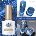 BORN PRETTY 10ml Dark Red Cat Magnetic Gel Nail Polish for Winter Nails DIY Jelly Glass Silver-Light Varnis Semi Permanent