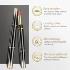 2 in 1 Lipstick and Lip Liner Pen, Matte Waterproof Long Lasting Lip Makeup Tool, Non-Fading Smooth Velvet Finish