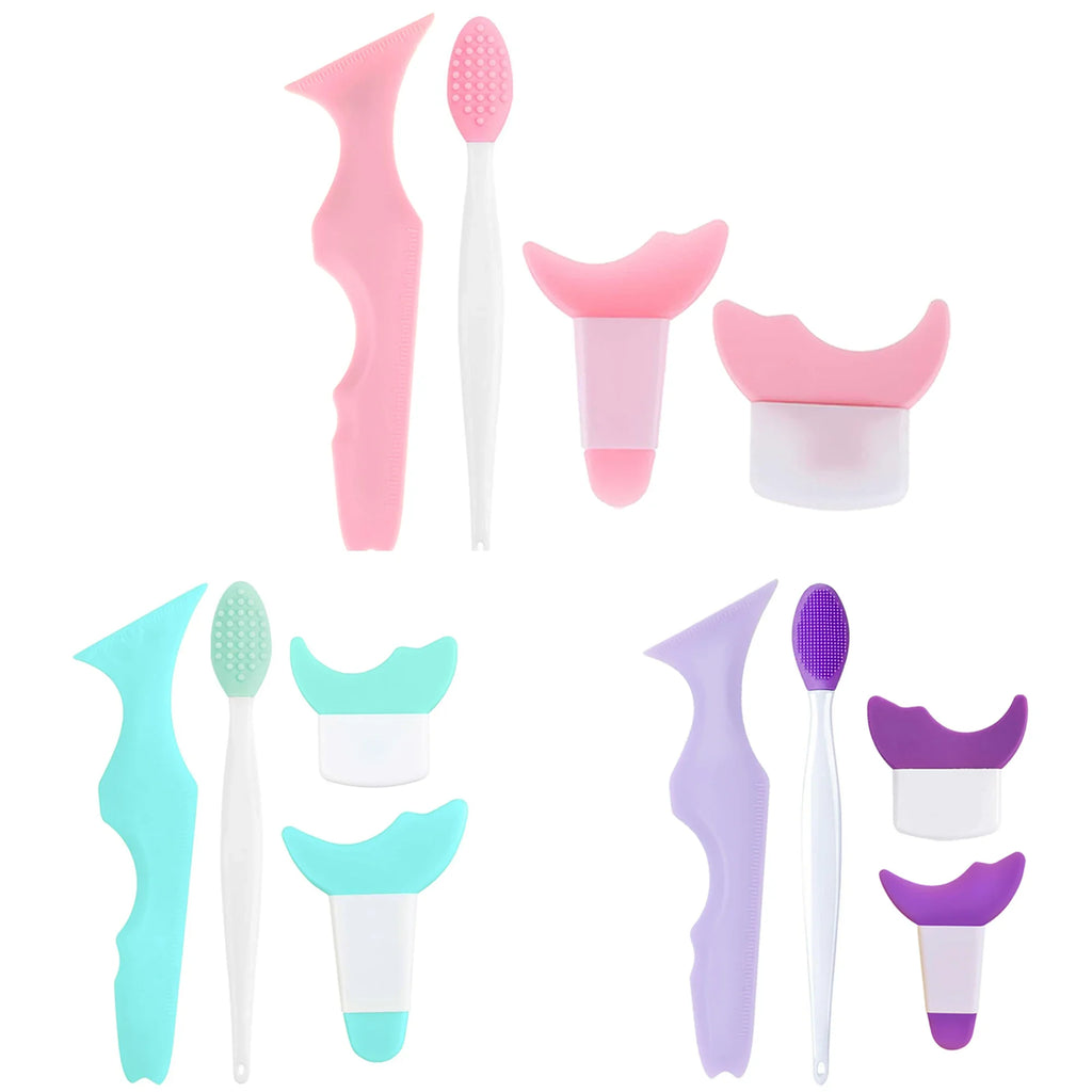 4Pcs Set Eye Makeup Assistance Tool Set With Nose Brush Silica Gel Multifunctional Makeup Tools For Women  eye brow shaper
