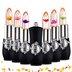 Flower Jelly Lipstick Set Temperature Change Moisturizer Flower Lip Stick Long Lasting Lip Balm Magic Color Change Lip Gloss Set
