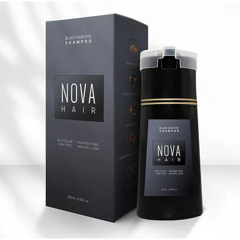 Nova Hair Dyeing 3-in-1 Hair Care Shampoo Natural Fast White Hair Dyed Black Hair Dye Lasting Convenience Men Women Hair Care
