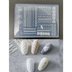 Cake Cream Lace Heart Silicone Nail Mold Sweet Y2K Nail Art Decorations Template DIY Design Transparent Manicure Stencils 1