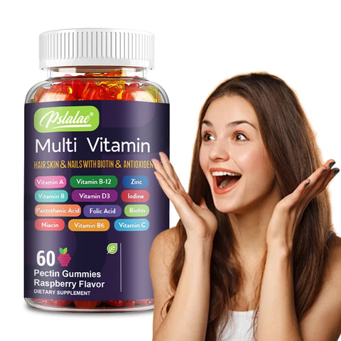 Multivitamin Gummies -  with Biotin and Antioxidants for Hair, Skin & Nails, Immune Support - 60 Gummies
