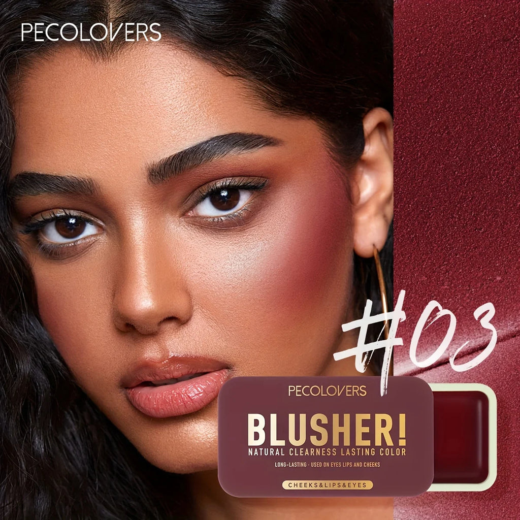 PECOLOVERS Waterproof Blush Cream - Long-Lasting, High Pigmentation for All Skin Tones, Natural Cheek & Face Rouge