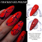LILYCUTE 7ml Neon Crackle Gel Nail Polish Summer Fluorescent Quick Drying Semi Permanent UV Gel Nail Art Varnish DIY Manicure