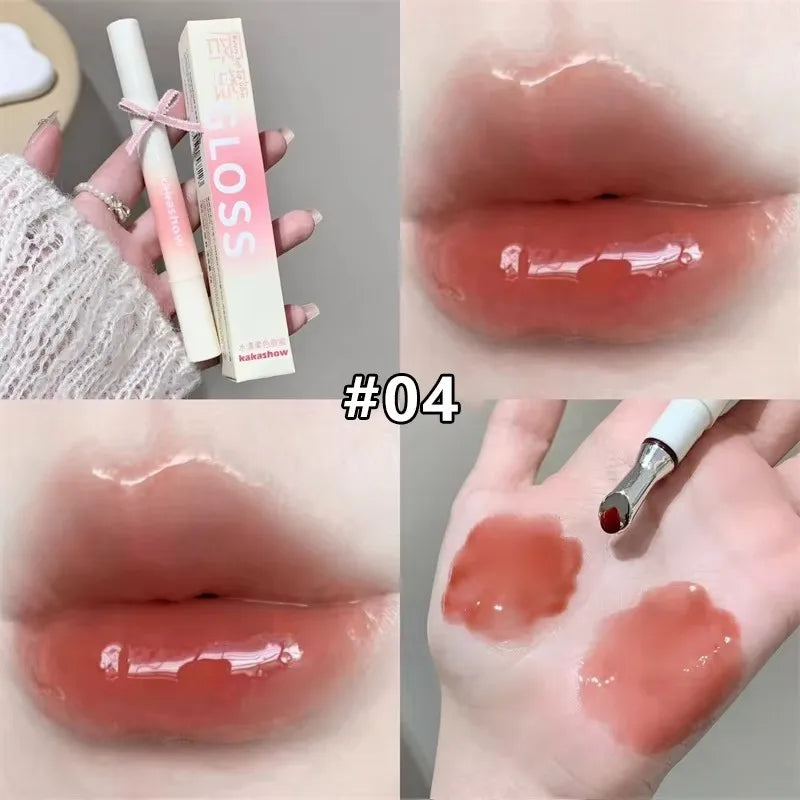Metal Head Ice Diamond Essence Lip Tint Mirror Water Light Glass Lip Gloss Reduce Lip Wrinkles Moisturizer Lips Pluming Care