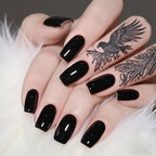 Artificial Press On Fake Nails Glossy Wine Red False Nail Long Square Reusable DIY Lady Fingernail Tip Manicure Tools