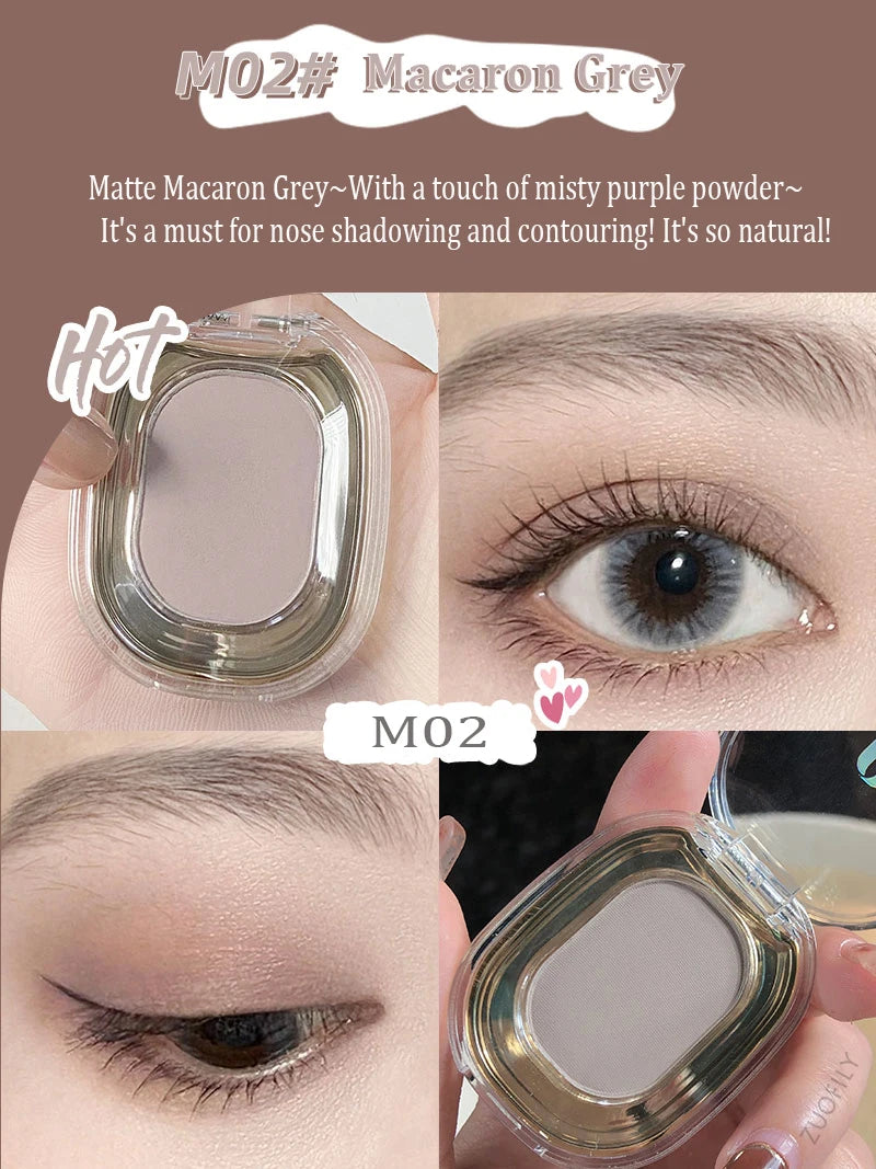 Rose Brown Monochrome Eyeshadow Palette 9 Colors Matte Grey Glitter Shadow Contouring Powder Pigment Eye Primer Beauty Makeup