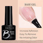 LILYCUTE Nude Crystal Rubber Base Gel Nail Polish Natural Color Semi Permanent UV Gel Soak Off Self Leveling Nail Gel Varnishes