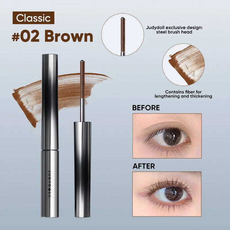Judydoll Iron Mascara 2g, Waterproof, Lengthening & Curling, Volumizing Formula for Strong, Defined Lashes & All-Day Hold