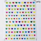 5D Gradient Love Gem Glitter Love Heart Colorful Cat's Eye Rhinestone Soft Self Adhesive Nail Art Stickers Shiny Manicure Decals