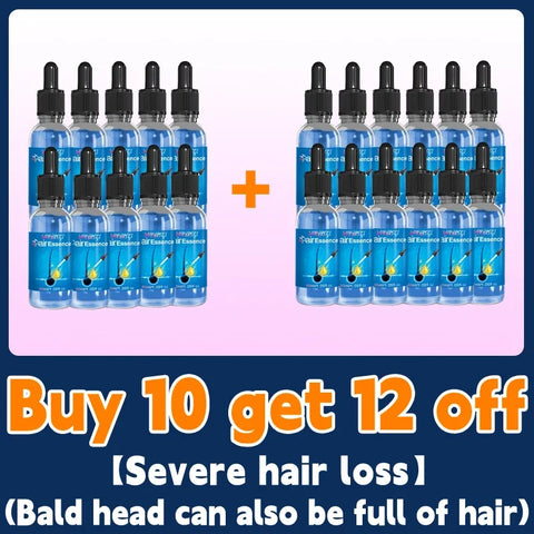 WPRBREGT blue bottle.hair growth essential 0iI. Say goodbye to baIdness. The secret 0f thick hair hair growth serums