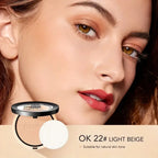 Pressed Powder Waterproof Long-lasting Full Coverage Face Compact Setting Powder Makeup Foundation Oil 3 Color Control Cosmetics