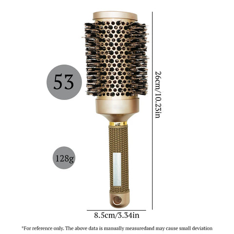 Aluminum Tube Round Barrel Hair Curling Brush Anti Static Round Rolling Brush Pro Barber Hair Rolling Brush Salon Styling Tools