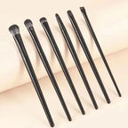 6pcs Black Eye Makeup Brushes Set Professional Contouring Eyeshadow Eyeliner Brush Portable Blending Facial Beauty Cosmetic Tool