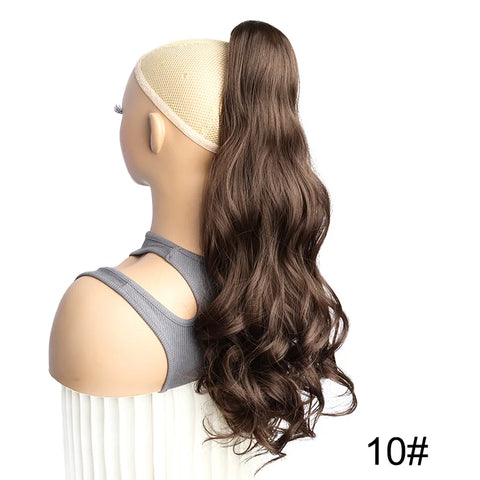 WIGSIN 22Inch Synthetic Long Curly Ponytail Hair Extension Claw Clip in High Temperature Fiber Hairpiece for Women
