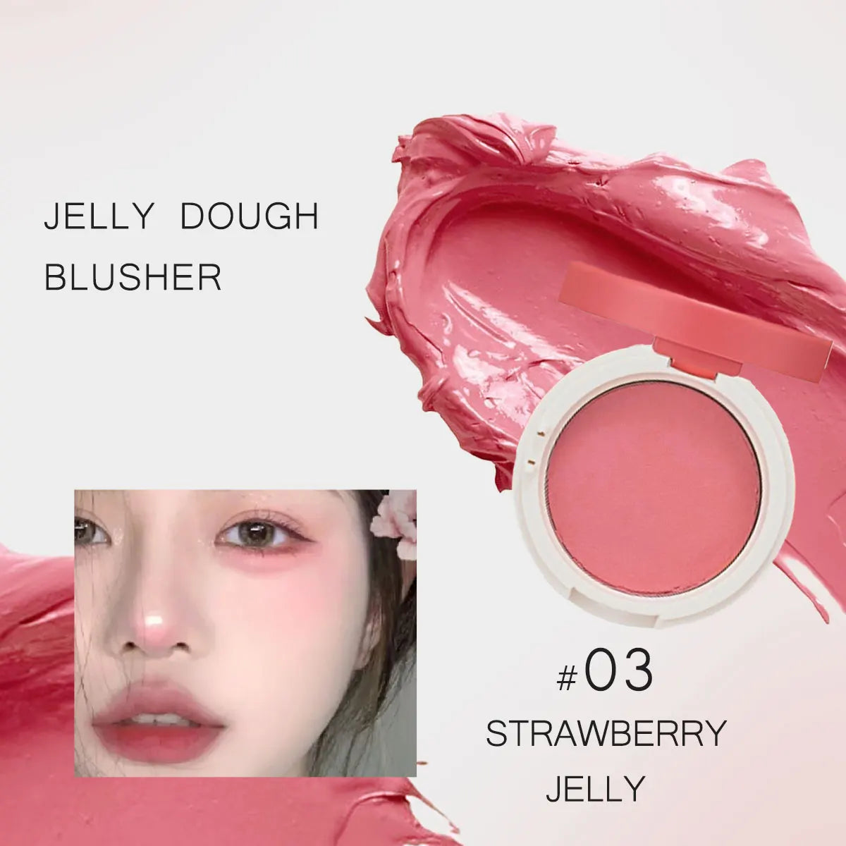 HOLIKA HOLIKA Jelly Dough Blusher,Gel Texture,Hydrating&Non-Sticky,Smooth&Blendable,Natural&Sheer Finish,K-Beauty,Korean Makeup