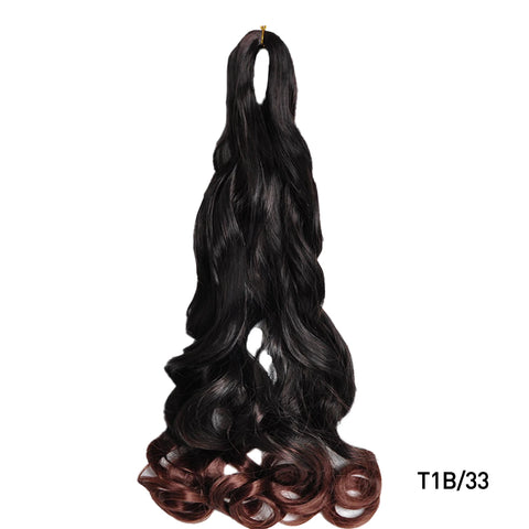French Curls Braiding Hair Extensions Synthetic Hair Loose Wave Spiral Curl Braids High Temperature Ombre Pre Stretched Hair