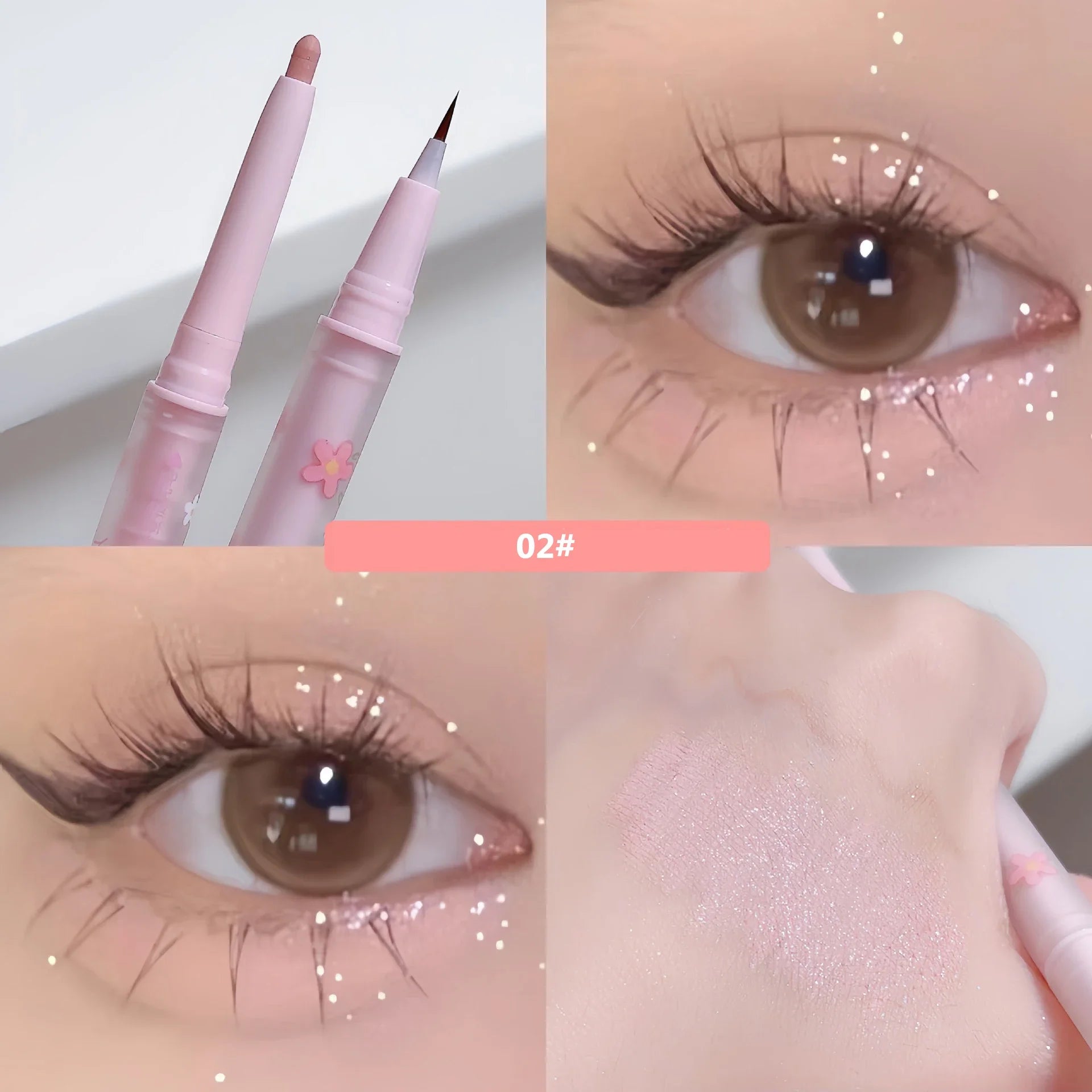Double Head Lying Silkworm Eyeliner Liquid Down To Shadow Pencil Eye Highlighting Eyeshadow Stick Natural Big Eye Makeup Gel Pen