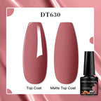 MEET ACROSS 8 Colors Mirror Gel Nail Polish Long-lasting Quick-drying Metallic Gold Silver Red Semi Permanent Varnish Nail Art