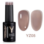 YOKEFELLOW 10ml Jelly Nude Gel Nail Polish High Quality Translucent Pink Nail Gel Varnish Soak Off UV Gel Polish Long Lasting