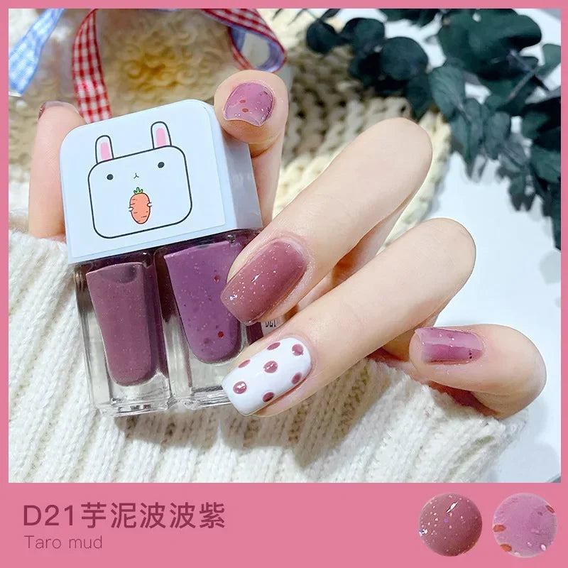 Water-based Nude Icy Women Children Nail Polish Twin Star Set No-bake Quick-drying Odorless Nail Polish Full Set Makeup