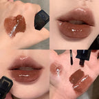 Wave Shape Green Brown Mirror Lip Tint Glass Clear Shine Lip Stain Water Light Non-Sticky Plumping Lip Long Lasting Makeup