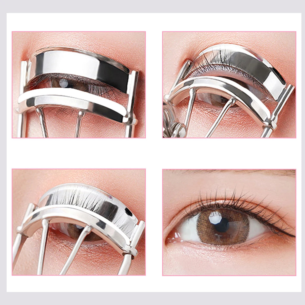 1 portable stainless steel eyelash curler with exquisite handle and long-lasting eyelash curling, suitable for beginners