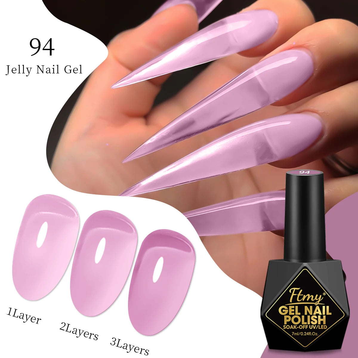FTMY 7ML Jelly Gel Nail Polish Candy Color Gel Polish Long Lasting Nail Gel For Nail Salon - Multicolor Optional