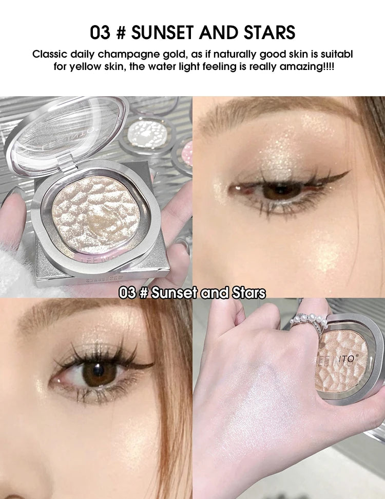 LEEINTO color-glowing high-gloss powder pearlescent powder brightens up the make-up eye shadow disc