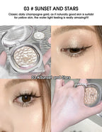 LEEINTO color-glowing high-gloss powder pearlescent powder brightens up the make-up eye shadow disc