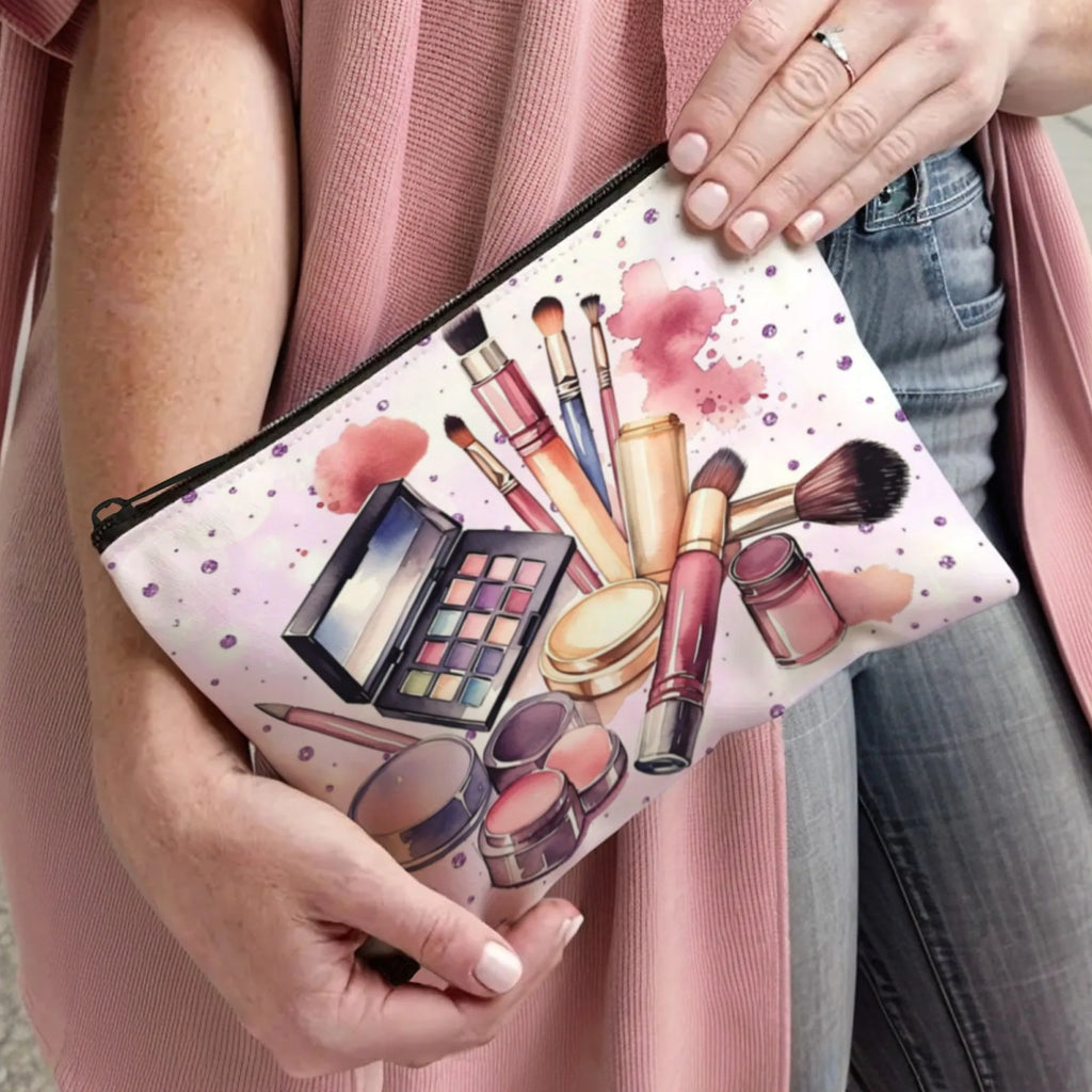 Exquisite Beauty Makeup Bag Portable Zipper Travel Makeup Organizer Storage Bag Pen Brush Lipstick Bag Girl's Birthday Surprise