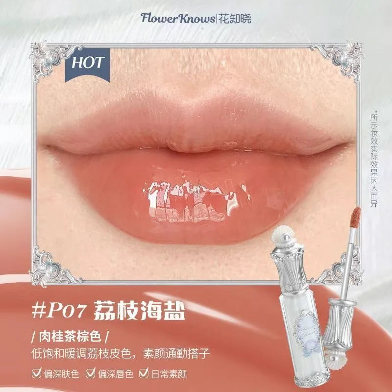 Flower Know Strawberry Rococo Cloud Liquid Lipstick Cream Lip Glaze Matte Milk Tea korean Makeup Long Lasting Lipgloss
