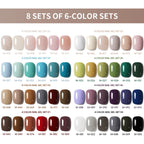 XEIJAYI 6Pcs 15ML Jelly Ice Transparent Nude Green Blue Green And Colorful And Pure Gel Nail Polish Set Peelable UV LED Gel Poli