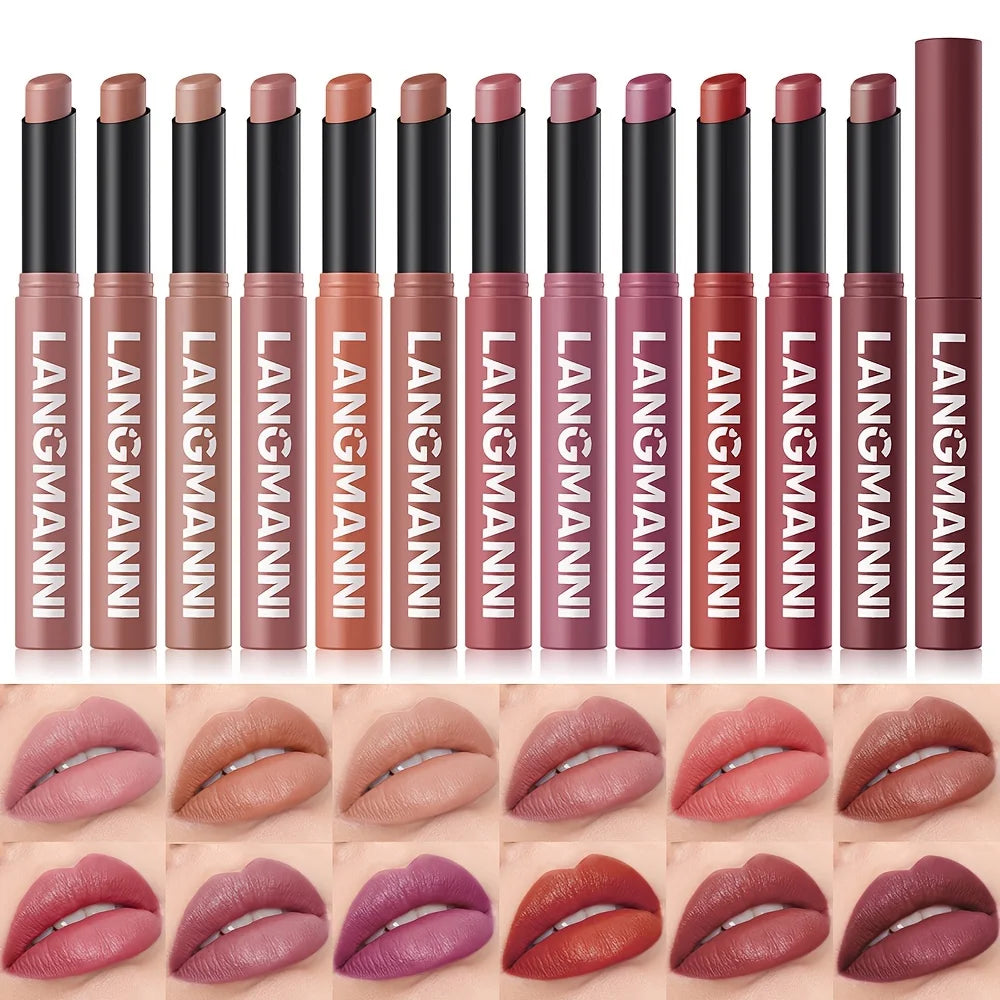 Highly Pigmented Long-Lasting Matte Lipstick Crayon - Available In Berry, Coral, Pink, And Red Shades