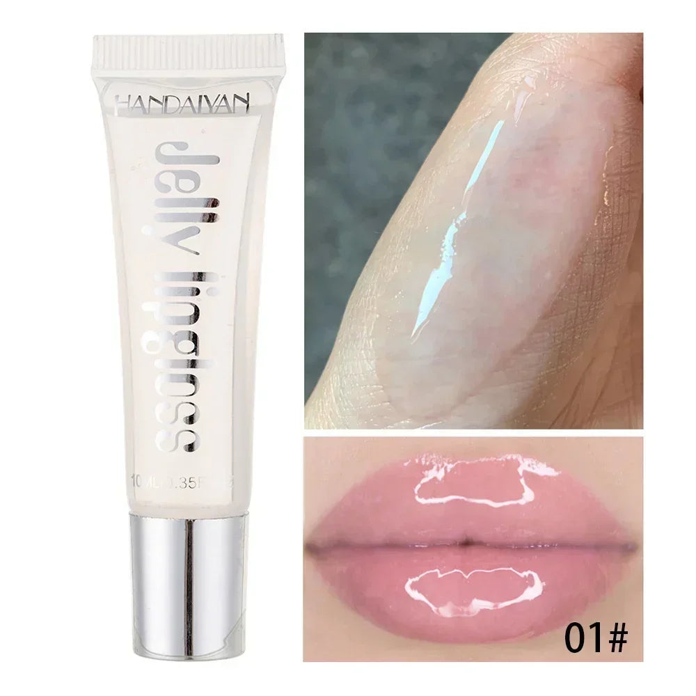 Moisturizing Gloss Plumping Lip Gloss Lip Plumper Makeup Glitter Nutritious Liquid Lipstick Cherry Jelly Oil Clear Lip Gloss