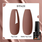 MEET ACROSS 8 Colors Mirror Gel Nail Polish Long-lasting Quick-drying Metallic Gold Silver Red Semi Permanent Varnish Nail Art