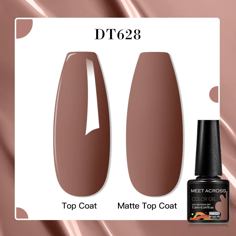 MEET ACROSS 8 Colors Mirror Gel Nail Polish Long-lasting Quick-drying Metallic Gold Silver Red Semi Permanent Varnish Nail Art