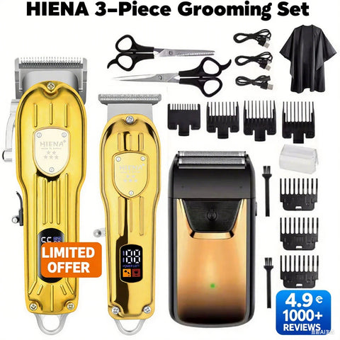 HIENA hair machine 3 in1/1pc Hair Cutting Grooming Kit Professional Hair Clippers and Shaver Set Cordless Beard Trimming for Men