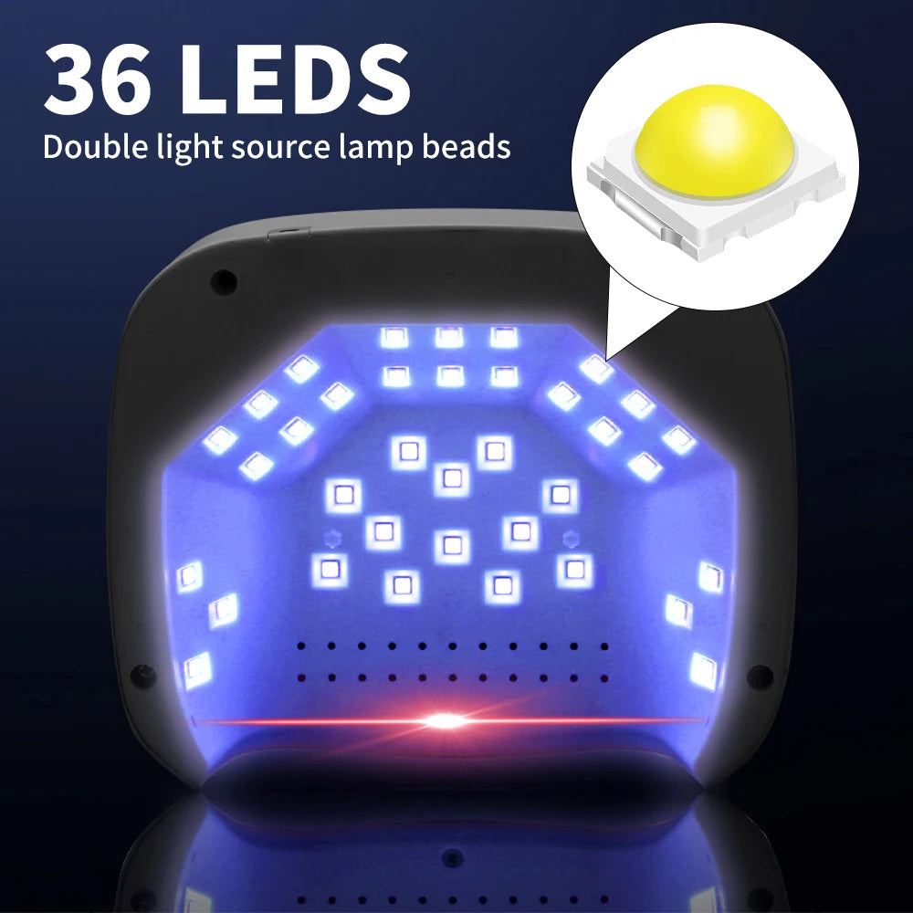 Rechargeable Nail Art Lamp Professional 36 LED UV Dryer for Gel Nail Polish, Fast Nail Dryer with 4 Timers for Salon and Home
