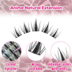 140 Cluster Korean-Style False Lash Extension Kit – Perfect for Cosplay Makeup & Natural Long Wispy Cat Eyes!
