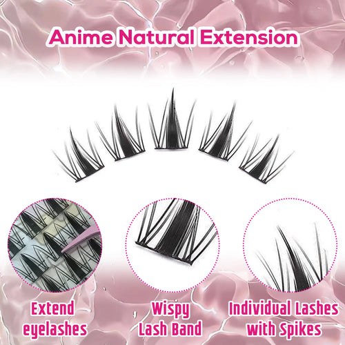 140 Cluster Korean-Style False Lash Extension Kit – Perfect for Cosplay Makeup & Natural Long Wispy Cat Eyes!