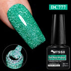 7ml Champagne Gold Sliver Reflective Nail Gel Polish Sparkling Shining Glitter Pink Red Nail Supplies Semi Permanent Gel Varnish
