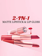 3 Color/Set Lipstick Sexy Lip Gloss 2 in 1 Lip Tint Waterproof Long-Lasting Moisture Red Lips Matte Lip Stick Makeup for Women