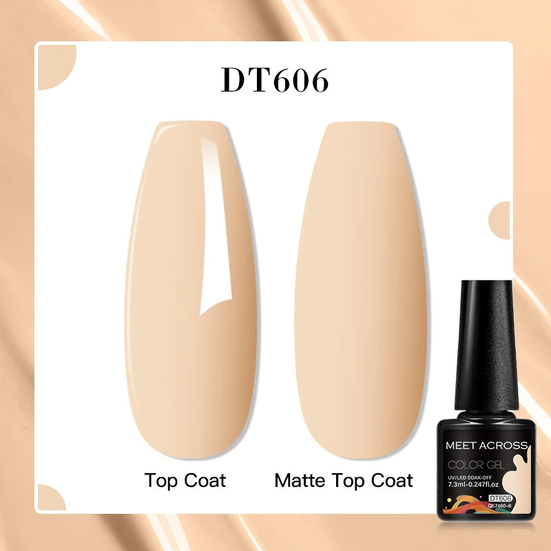 MEET ACROSS 8 Colors Mirror Gel Nail Polish Long-lasting Quick-drying Metallic Gold Silver Red Semi Permanent Varnish Nail Art
